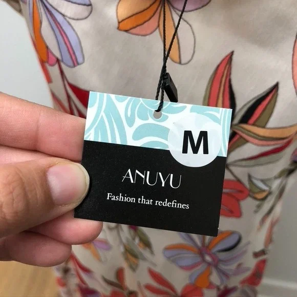 Tolani Satin Midi Sundress Womens Medium Tropical Floral Summer Going Out - Picture 12 of 14